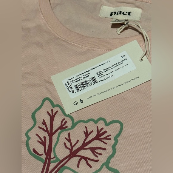 NWOT Pact women’s Heart Beet t-shirt size S, 100% organic cotton flattering tee! - Picture 2 of 4